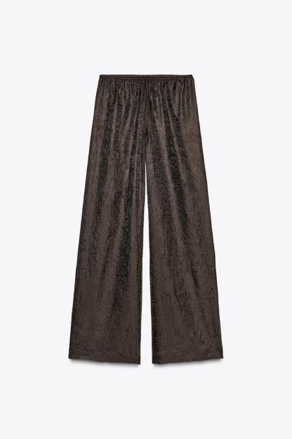 SEMI-SHEER CRINKLED TROUSERS – Image 2
