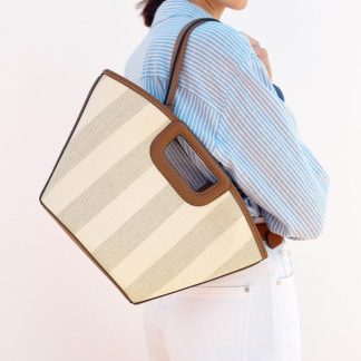 CANVAS TOPSTITCHED TOTE BAG