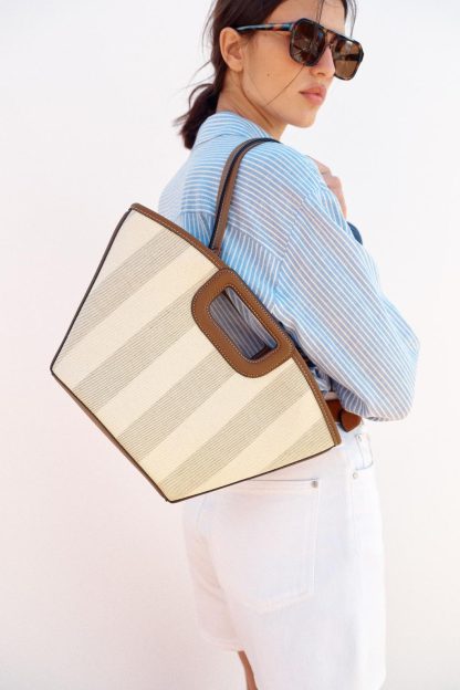 CANVAS TOPSTITCHED TOTE BAG
